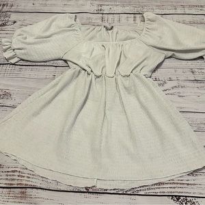 White Birch Baby Doll Top - Off Shoulder, Cinched Waist